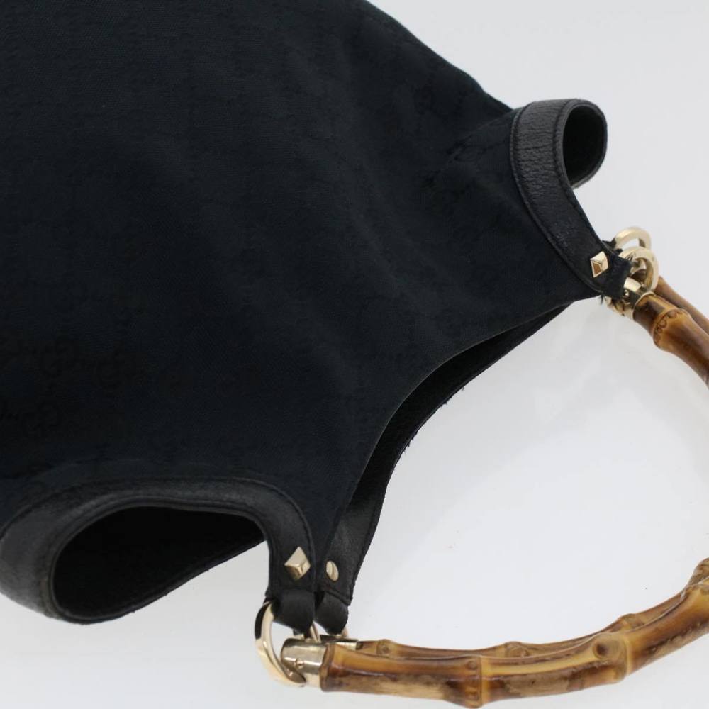 GUCCI GG Canvas Bamboo Hand Bag Black 137394 Auth 43264 - Picture 6 of 16